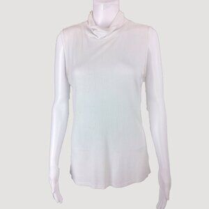 Rachel Zoe Los Angeles New York White Sleeveless Ribbed Turtle Neck Women's Top